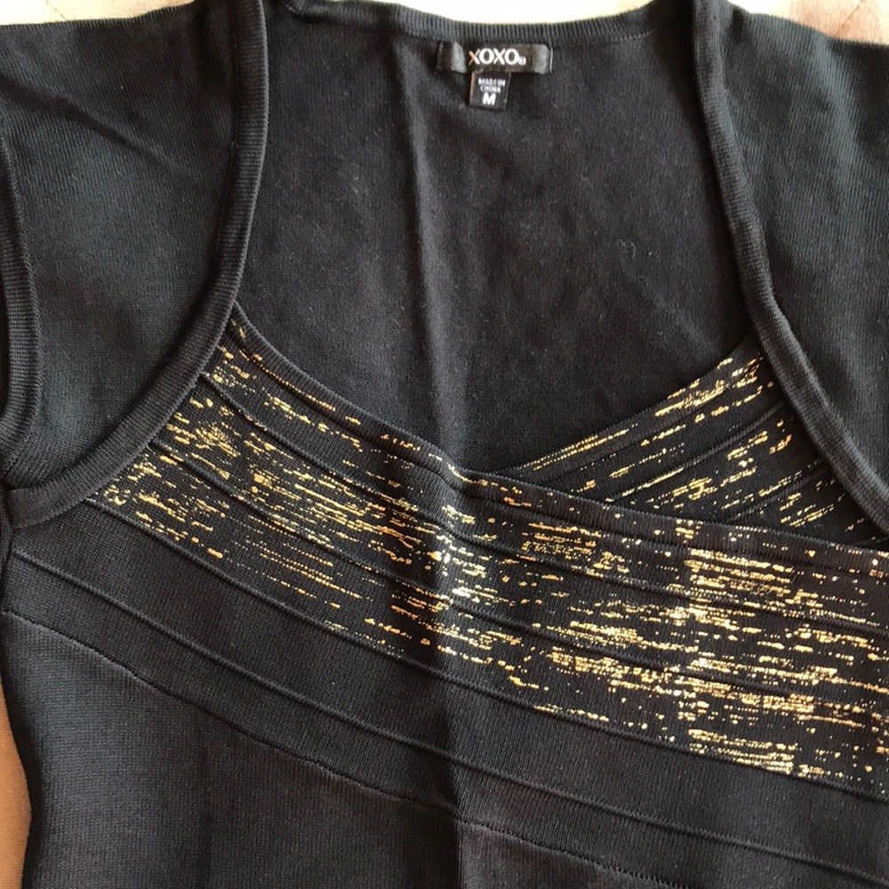 Xoxo black and gold tight dress